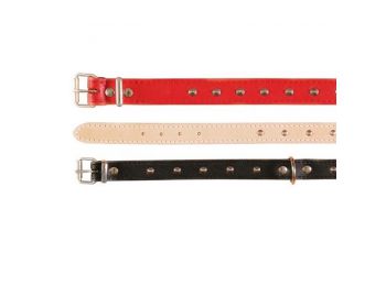 Trixie Nyakörv Bőr Basic csavarokkal M-L 38-48cm/22mm Feke