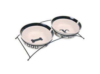 Trixie Tál kerámia szett 2x2,6l/25cm fehér/fekete