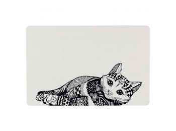 Trixie Tál alátét macska motívummal 44*28cm fehér/feket
