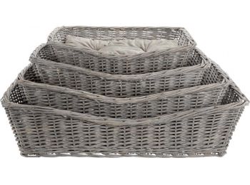 Trixie Kosár fonott Be Nordic párnával 60x43cm szürke