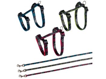 Trixie Hám+póráz macskának nylon 27-45cm/10mm 1,2m