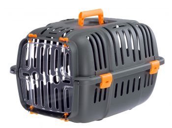 Ferplast Jet 10 műanyag szállítóbox kistestű állatoknak (szürke/narancs)