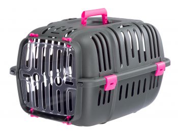 Ferplast Jet 10 műanyag szállítóbox kistestű állatoknak (szürke/pink)