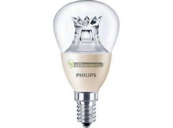 PHILIPS MASTER LED 6W=40W 470 lumen P48 szabályozható kisgömb, melegfehér 3évG