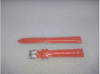 12-es fényes piros színű valódi bőr óraszíj A2314-12-