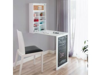 InnovaGoods Összecsukható Fali Íróasztal, polccal, fehé