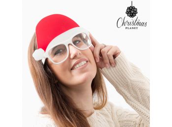 Christmas Planet Szemüveg Télapó Sapkával