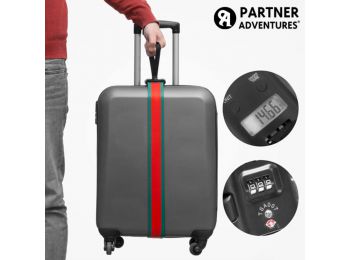 Partner Adventures Bőröndpánt Mérleggel és Biztonsági 