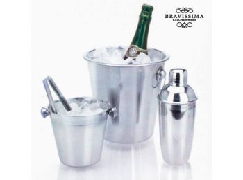 Rozsdamentes Acél Jégtartó Vödör és Koktél Keverő K