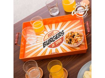Vintage Food Fémtálca Minta  Best Burgers