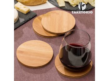 TakeTokio Bambusz Poháralátét Készlet (4 darabos)