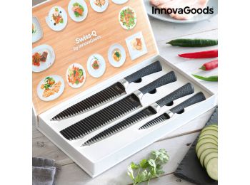 InnovaGoods Swiss·Q Namiutsu fekete Shark Késkészlet (4 R