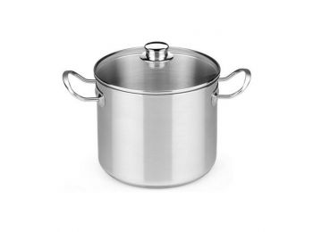 Lábas üvegfedővel BRA A343936 10,5 L Rozsdamentes acél