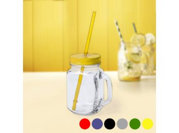 Befőttesüveg Fedéllel és Szívószállal (500 ml) 145494