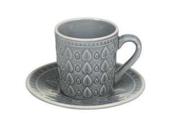 Csésze Tányérral Natural (15 X 15 x 10 cm) Szín  Barna