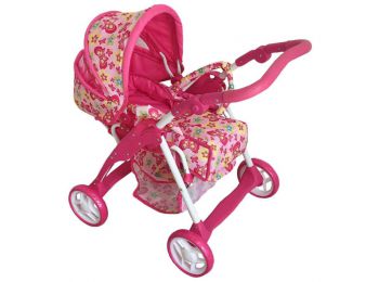 Gyermek babakocsi babáknak 2az1-ben Baby Mix rózsaszín - pillangós