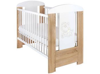 Gyerek kiságy New Baby Maci csillaggal standard tölgy