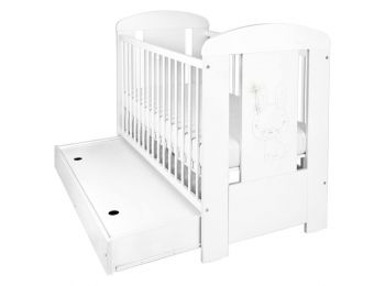 Gyerek kiságy New Baby Nyuszi fiókkal fehér