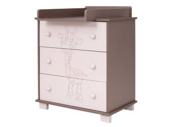 Gyerek komód Drewex Ziráf krémszínű