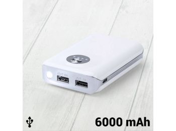 Power Bank Két USB-vel 6000 mAh 144962, Fehér