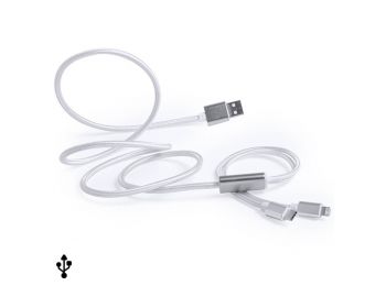 USB Kábel - Micro USB és Világítás (120 cm) 145786, Ezüst színű