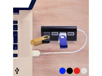 4 Portos USB Hub 145201, Fekete