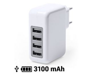 USB Fali Töltő 3100 mAh 145162, Fehér