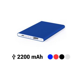 Ultra Vékony Power Bank Mikro USB-vel 2200 mAh LED 145538, Kék