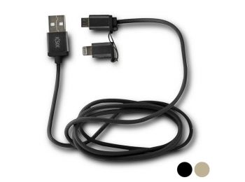 USB Kábel - Micro USB és Világítás, Fekete