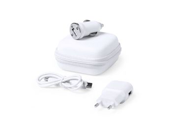 Töltő Készlet USB 1000 mAh Fehér 146091, Fehér