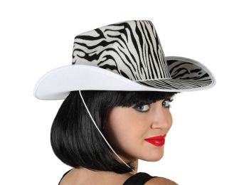 Cowboy kalap Zebra Fehér Fekete 115204