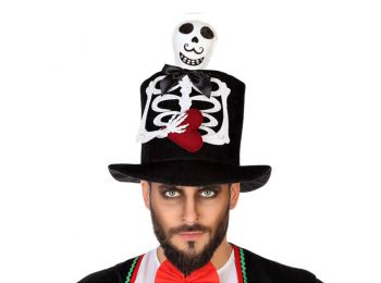 Kalap Halloween Csontváz Fekete 116839