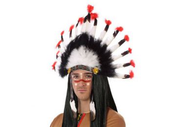 Indiai fejdísz Fekete Fehér