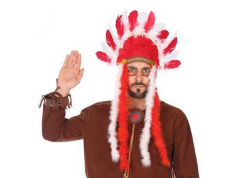 Indiai fejdísz Piros