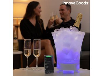 InnovaGoods világító LED-es italtartó vödör újratölthető hangszóróval