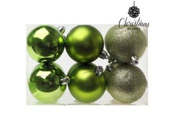 Karácsonyi díszek Christmas Planet 8213 6 cm (12 db) Zöld