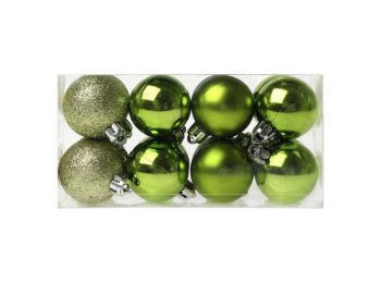 Karácsonyi díszek Christmas Planet 6479 4 cm (16 db) Zöld
