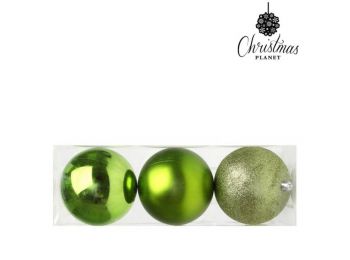 Karácsonyi díszek Christmas Planet 5276 10 cm (3 db) Műanyag Zöld