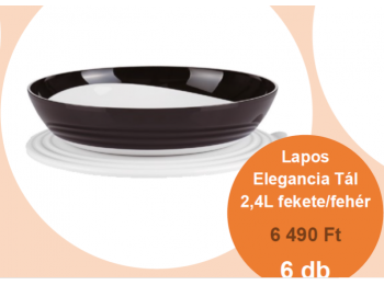 Lapos Elegancia tál 2,4 L fekete-fehér Tupperware