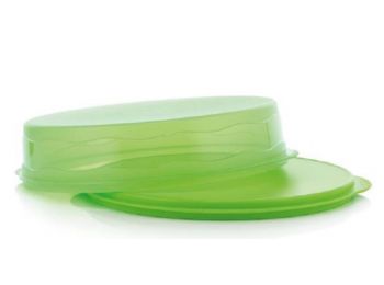 Új hullám kerek tortatartó zöld Tupperware