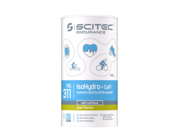 IsoHydro+Caff izotóniás sportital por koffeinnel 990g körte Scitec Endurance