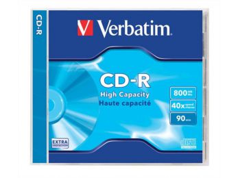 CD-R lemez, 800MB, 90min, 40x, normál tok, VERBATIM (CDV8040)