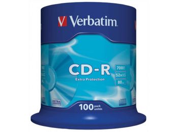 CD-R lemez, 700MB, 52x, hengeren, VERBATIM DataLife (CDV7052B100DL)
