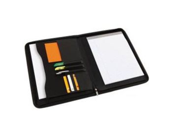 Konferencia mappa, cipzáras, műbőr, ALBA, fekete (IAL2502