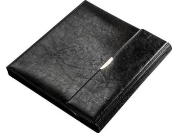 Konferencia mappa, A5, műbőr, PANTA PLAST Optimus, fekete 