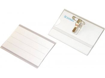 Névkitűző, csíptetővel és tűvel, 88x54 mm, DONAU (D83