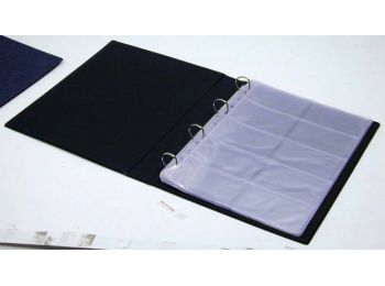 Névjegytartó, 400 db-os, gyűrűs, PANTAPLAST, kék (INP36