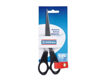 Olló, irodai, 16 cm, DONAU, fekete (D16)