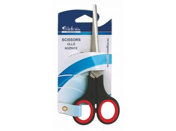 Olló, irodai, 16 cm, VICTORIA, fekete (IKVO01)