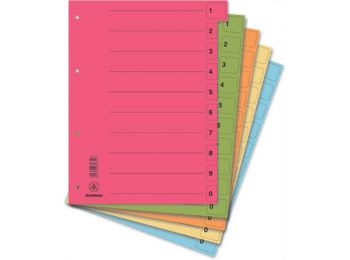 Regiszter, karton, A4, mikroperforált, DONAU, piros (D8611P